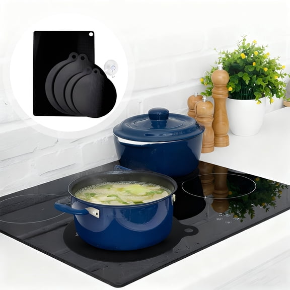 Induction Silicone Mat Set 5 Pack 0.7mm Thick Heavy Duty Induction Cooktop Protector Non-Slip Heat Resistant Up To 300°C Silicone Cooking Mat Induction Pad Hob Protection Shield
