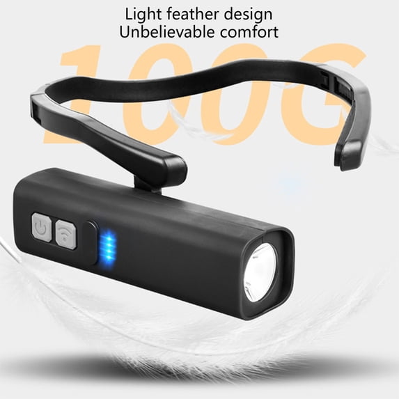 Induction Strong Bald Light Long Camping Work Light, Rechargeable Outdoor Field Mining Light for Night Fishing, Hanging Ear Flashlight for Hands-Free Use
