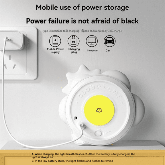 Induction Wall Lamp with Magnetic Suction Fixed Charging Soft Light Cloud Sensing Night Light Lamp Bedroom Room Decor