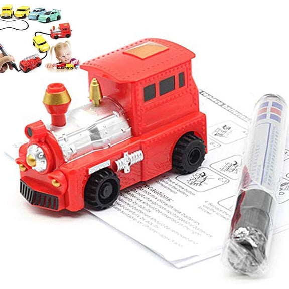 Inductive Car Toy, Mini Engineering Vehicle with Optical Sensor for Black Line Following, Tank Powered by 4 Button Cell, Educational Toy for Logical Thinking (As Shown #75)