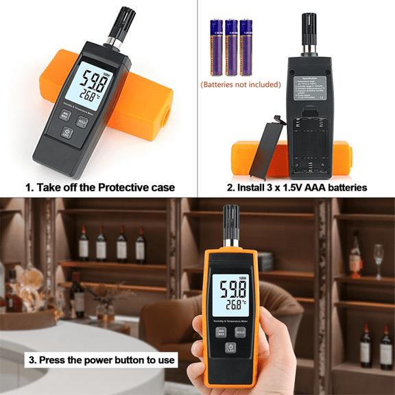 Inductive Digital Temperature and Humidity Meter Measurement Range 0-100%RH,-20-80 Temperature Humidity Monitor