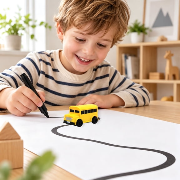 Inductive Line Following Toy Vehicle, Auto Follow Line Race Car Toy, Automatic Sensing Track Car With Multiple Vehicle Styles, Smart Induction Toy For Indoor Interactive Play