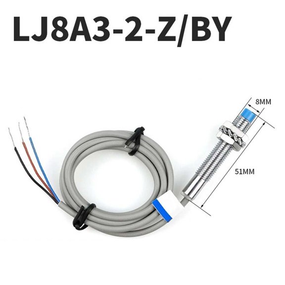 Inductive for PROXIMITY Sensor Switch LJ8A3-2-Z/BY, M8 Thread 2Mm Detection, DC 6-36V 3-Wire PNP Normally Open, IP67 Waterproof Metal Detector For Industrial Automation Control Systems
