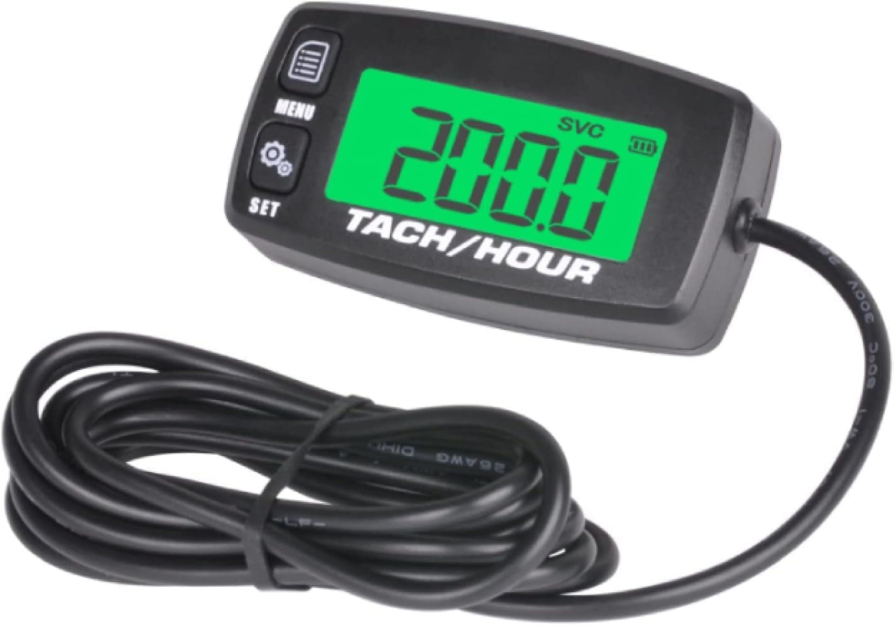 Inductive Tachometer with Hour Meter Backlit Display for Gasoline