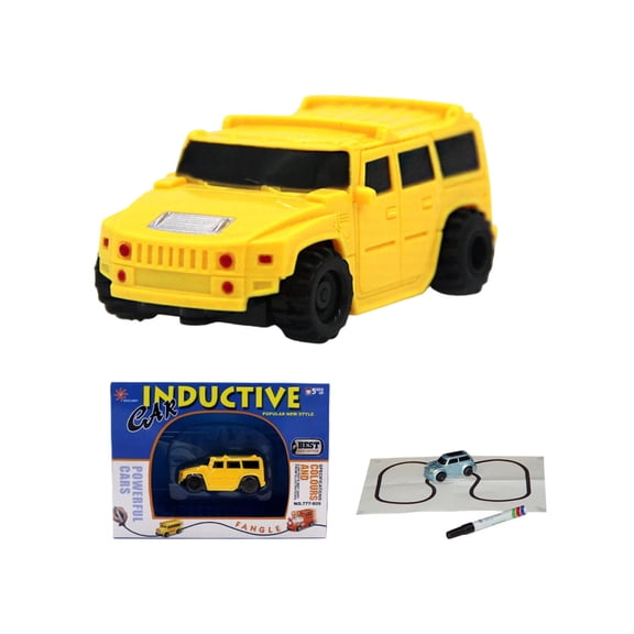 Inductive Toy Car with Follow Sensor Light Up Design Funny Moving Vehicle for Kids Boys Girls Birthday Gift Interactive Play Toy for Home Indoor Games for Cold Weather Days