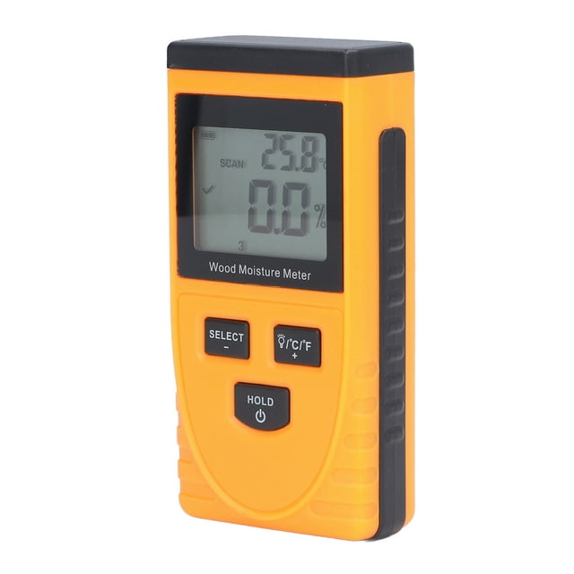 Inductive Wood Moisture Meter High Accuracy LCD Display Lumber Moisture Detector for Bricks Wall