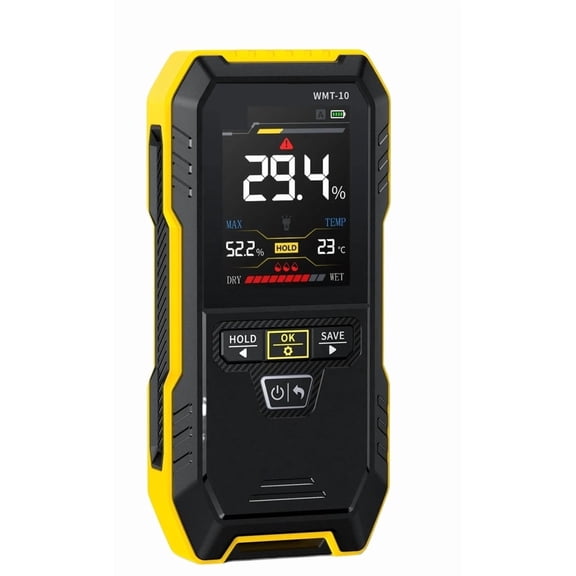 Inductive Wood Moisture Tester A Non-contact, Non-destructive Hygrometer For Timber And Damp Wall Detection - Multi-Surface Use