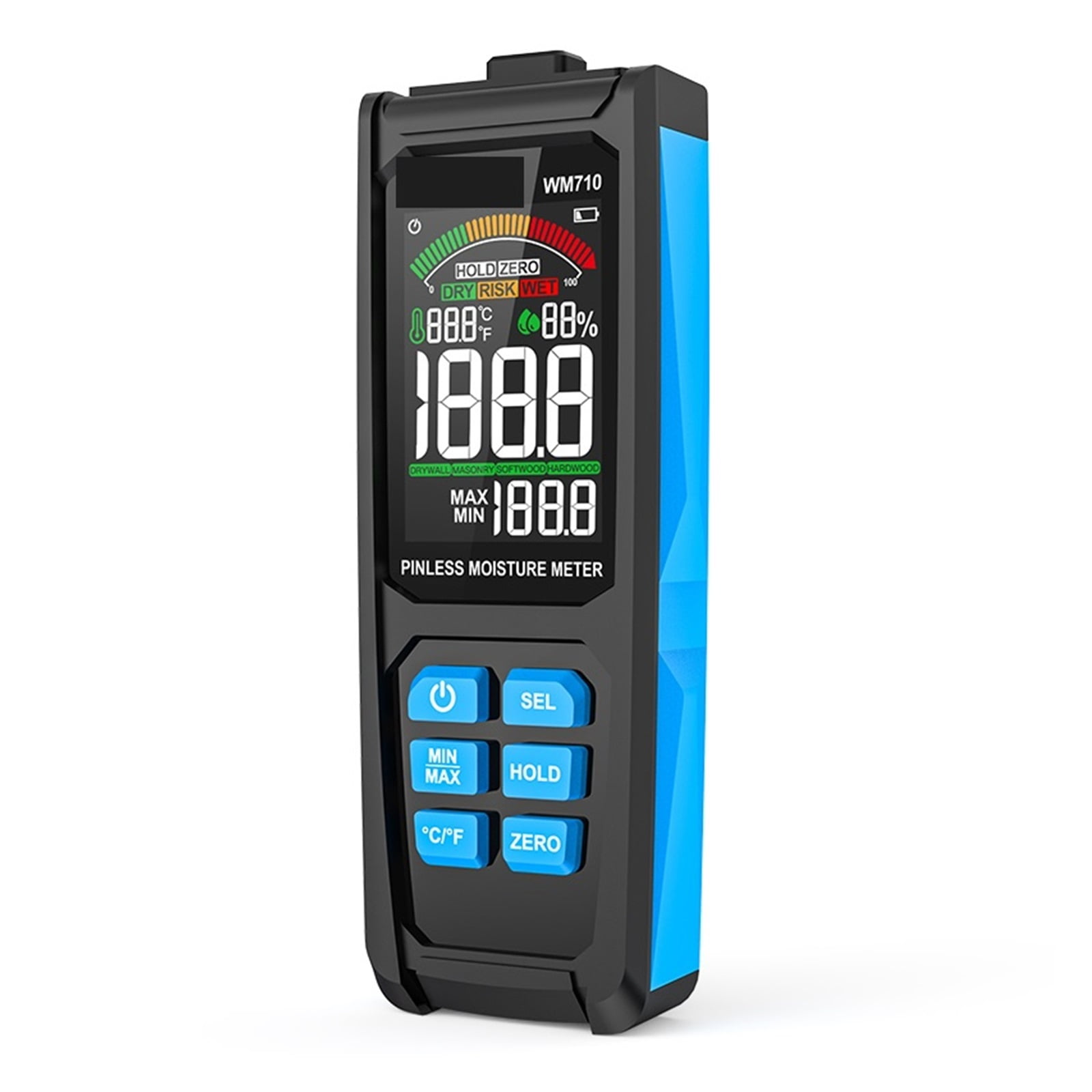 Inductive Wood Timber Moisture Meter Non-destructive Hygrometer Analog Dual Display Ambient Humidity Timber Damp Detector ,Wide Applications