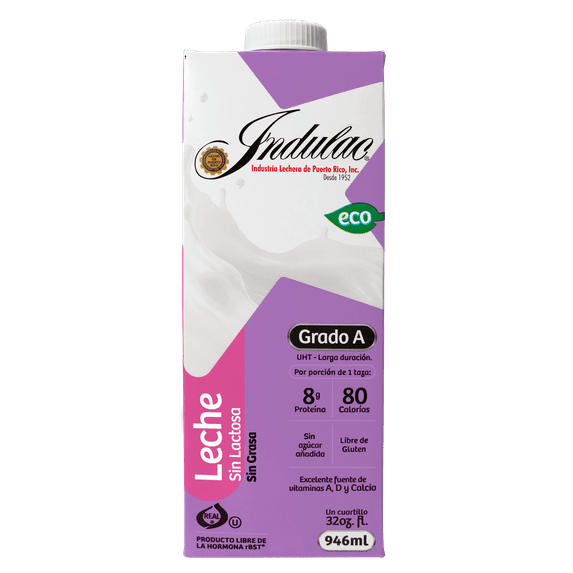 Indulac Lactose Free, Fat Free Milk UHT, 32oz