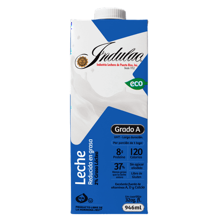 Indulac Reduced Fat Milk 2%, UHT, 32 oz