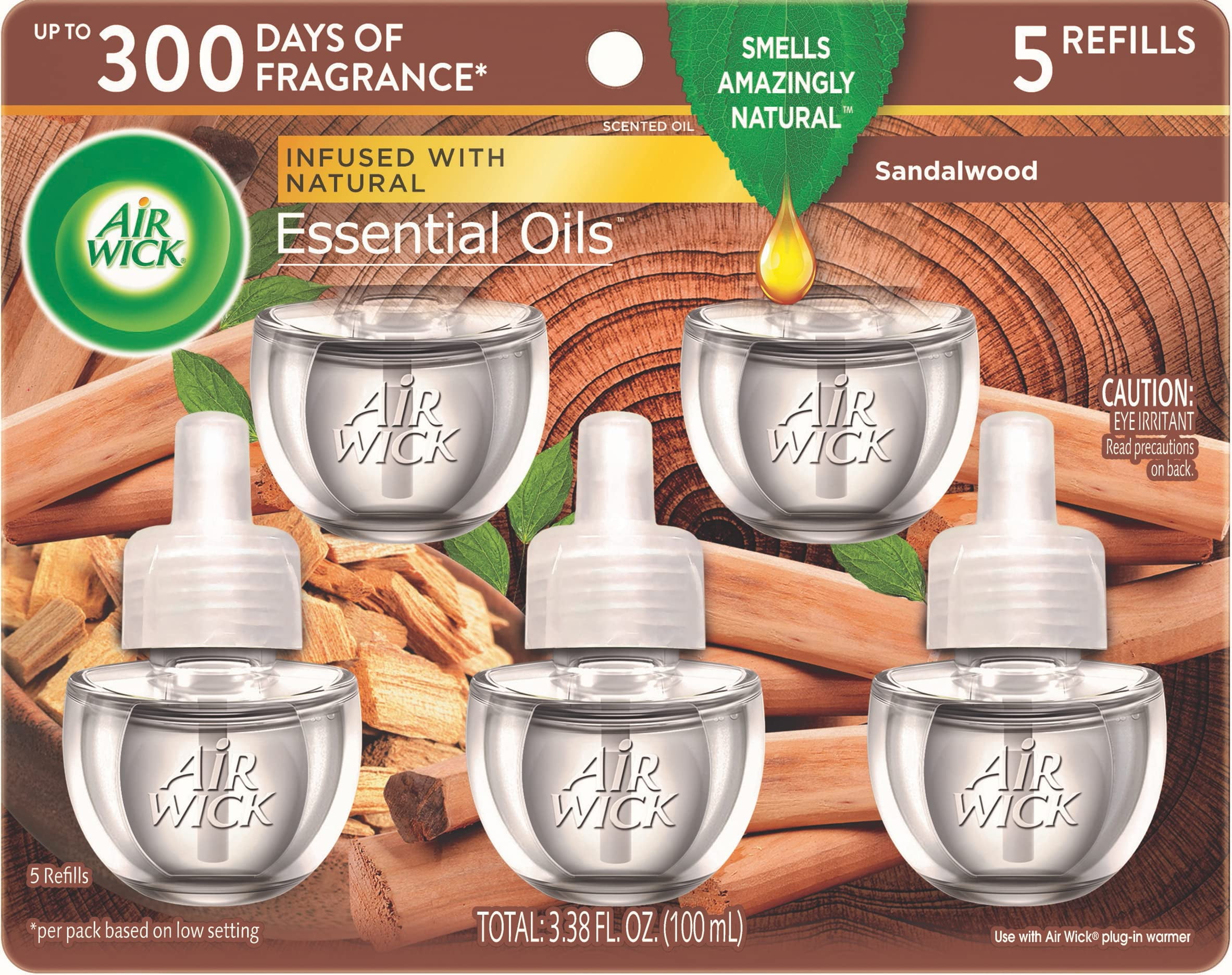 Sandalwood Scented Oil Plug-In Refill Cartridge, 5-Pack