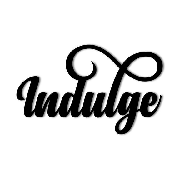 Indulge Metal Wall Sign Decorative Accent Decor Kitchen Wall Decor Kitchen Word Sign Kitchen Gift Kitchen Decor Cooking Gift - 3 Sizes / 13 Colors - 14" Black - Indoor Outdoor Made in USA