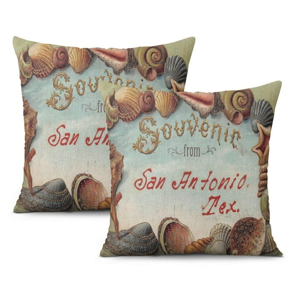 Indulge in Coastal Luxury with Set of 2 Starfish & Coral Throw Pillow Covers - 20x20 inch, Perfect for Summer Home Decor.