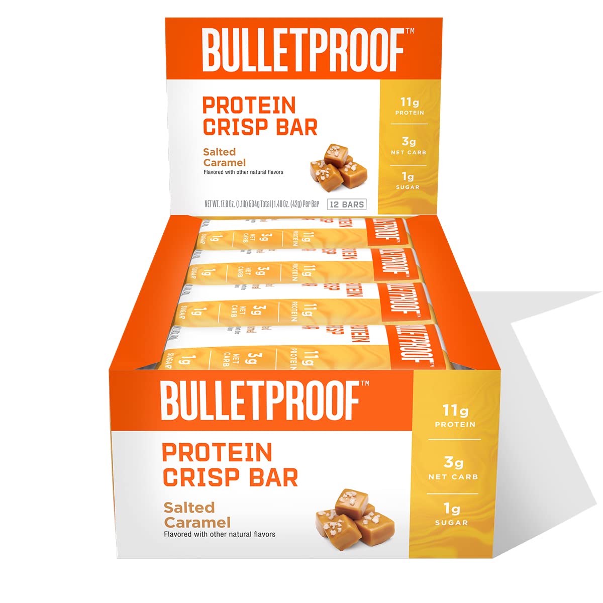Indulge in the Irresistible 12Pack of Bulletproof Salted Caramel Protein Crisp Bars High