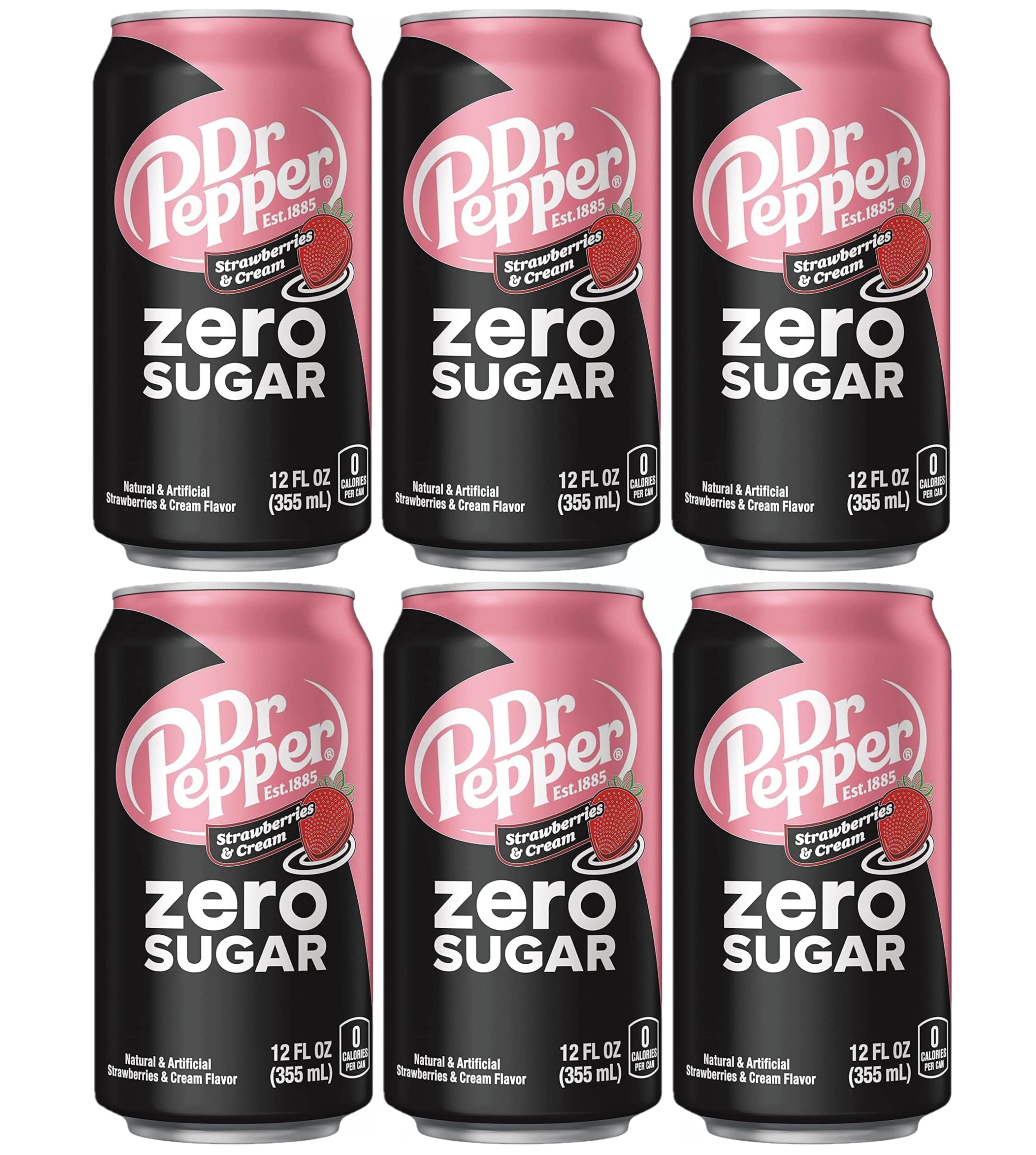 Indulge in the Irresistible Dr Pepper Strawberries And Cream Zero Sugar 12oz Cans, Pack Of 6