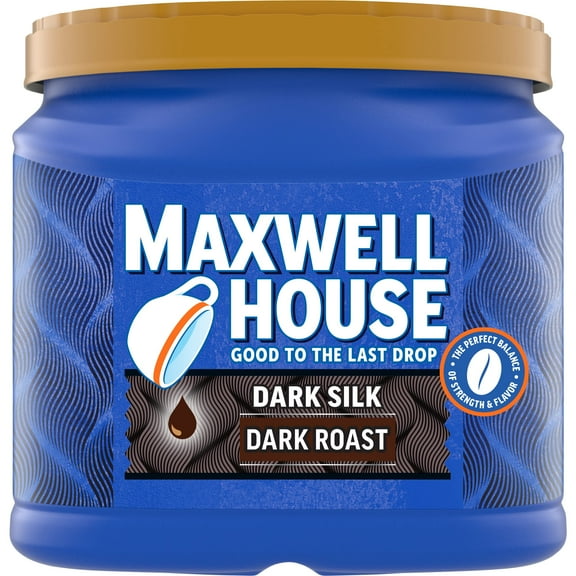 Indulge in the Rich Delights of Maxwell House Dark Silk Ground Coffee - 24.5 Oz Canister.