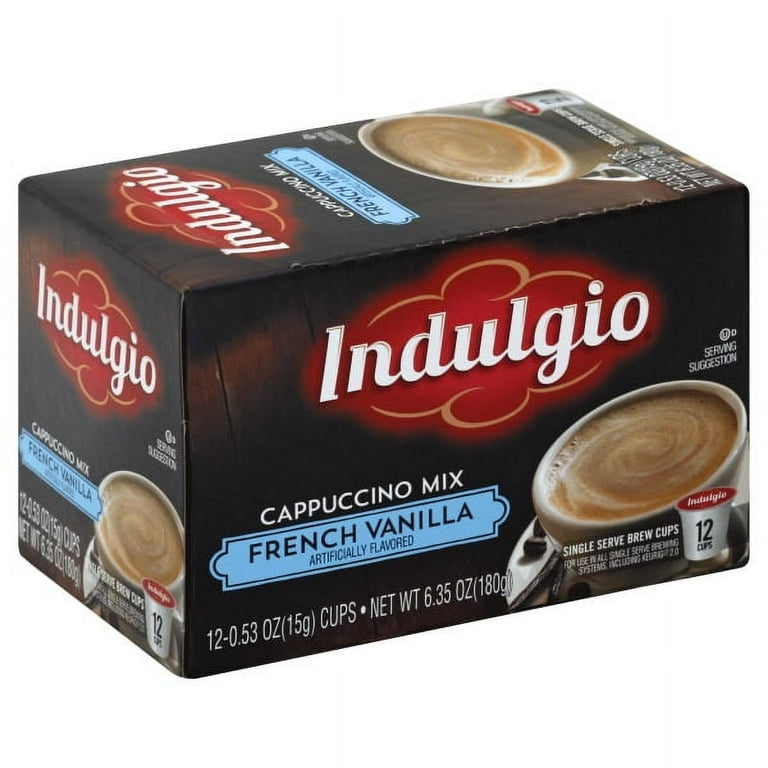 https://i5.walmartimages.com/seo/Indulgio-French-Vanilla-Cappuccino-Mix-0-53-oz-12-count_973424dc-f1be-47f8-94b0-2b65130b7159.55d9dbbffa9277beb1a2cd2c90f66cbd.jpeg?odnHeight=768&odnWidth=768&odnBg=FFFFFF