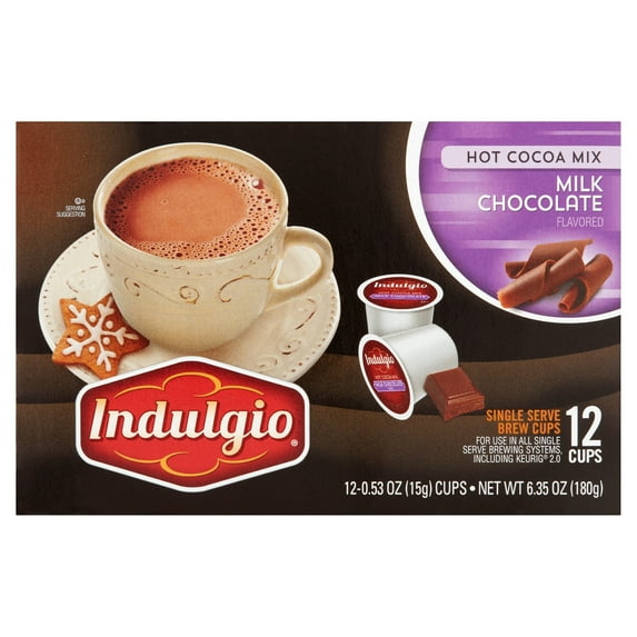 Indulgio Milk Chocolate Flavored Hot Cocoa Mix, 0.53 oz, 12 count