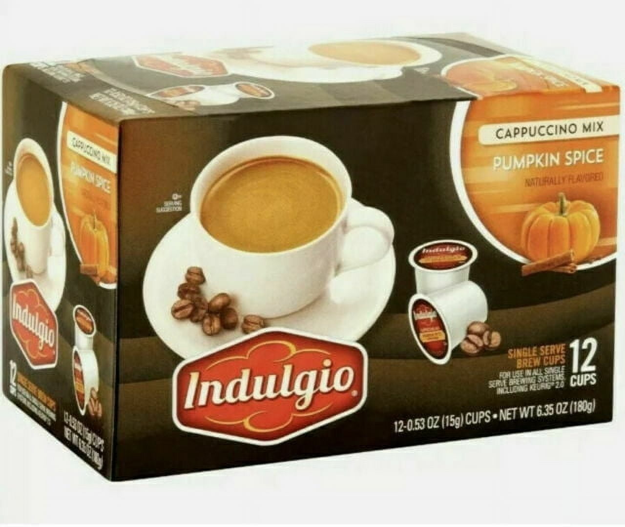 Indulgio Pumpkin Spice Cappuccino Mix, 0.53 oz, 12 count