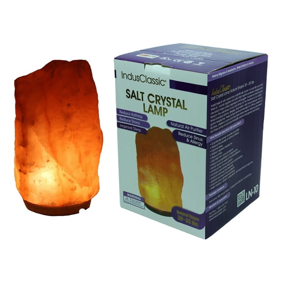 IndusClassic LN-10 Natural Himalayan Crystal Rock Salt Lamp 30~35 lbs With Dimmable Control