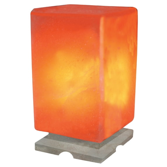 Indusclassic LGM-08 Rectangular Shape Himalayan Crystal Rock Salt Lamp With Marble Base and Dimmable Control