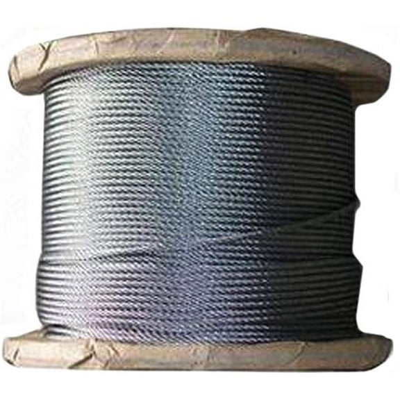 Indusco 205 00041 7 x 7 in. Galvanized Aircraft Cable, 500 ft. Reel - Size 0.06 in.