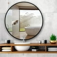 thumbnail image 1 of Induslyfe Decor Inc 39 inch Round Aluminium Alloy Framed Wall Mirror Black, 1 of 8