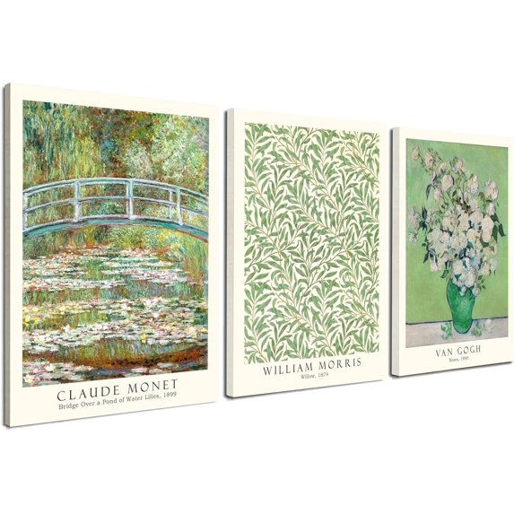 Induslyfe Framed Grass Wall Art Canvas Decor Set of 3, Matisse Wall Art Framed Prints Posters Mid Century Modern Art, Aesthetic Floral Botanical wall art for bedroom, living room, bathroom 12x16