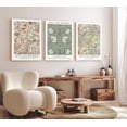 thumbnail image 1 of Induslyfe Large Framed Flower Wall Art Canvas Decor Set of 3, William Morris Wall Art Prints Posters Mid Century Modern Art, Aesthetic Floral Botanical wall art for bedroom living room bathroom 18x24, 1 of 7