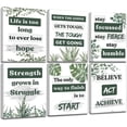 thumbnail image 1 of Induslyfe Motivational Wall Art for Living room, Office, Framed Canvas Wall Art pictures for Classroom Inspirational Office Wall Decor Olive Eucalyptus, Positive Quotes Wall Decor, Set of 6, 9x12, 1 of 7