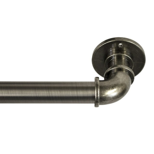 Industrial 1" Single Drapery Rod and Hardware Set, 42" 120" Plated