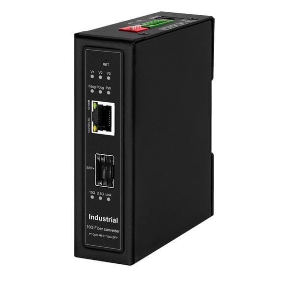 Industrial 10G Ethernet Converters RJ45 To SFPs With Web Management