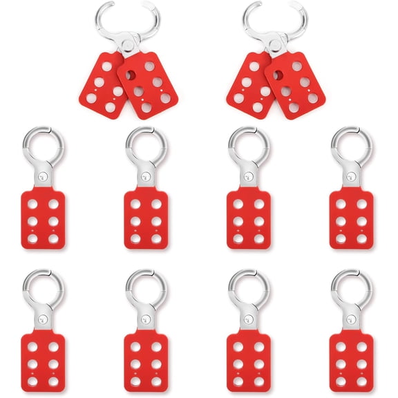 Industrial 10pcs Red Lockout Hasp 25mm Safety Tagout Solution for Multi User Energy Control and Equipment Locking