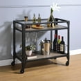 thumbnail image 1 of Industrial 2-shelf Cart With Stemware Rack And Wine Storage For Entertaining Gatherings Rustic Oak Charcoal Serving Functional Easy Mobility, 1 of 2