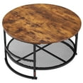 thumbnail image 1 of Industrial 3-Piece Coffee Table Set, 31.5 Inch Round Cocktail Table with 2 Side Tables, Metal Frame Living Room Tables for Office & Apartment, Easy Assembly, 1 of 11