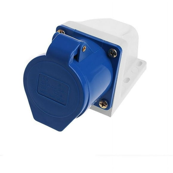 Industrial 3 Pin Power Socket, IEC60309 Standard 32A 220V-250V 2P+E Surface Mounted Waterproof Outlet for Industrial Use