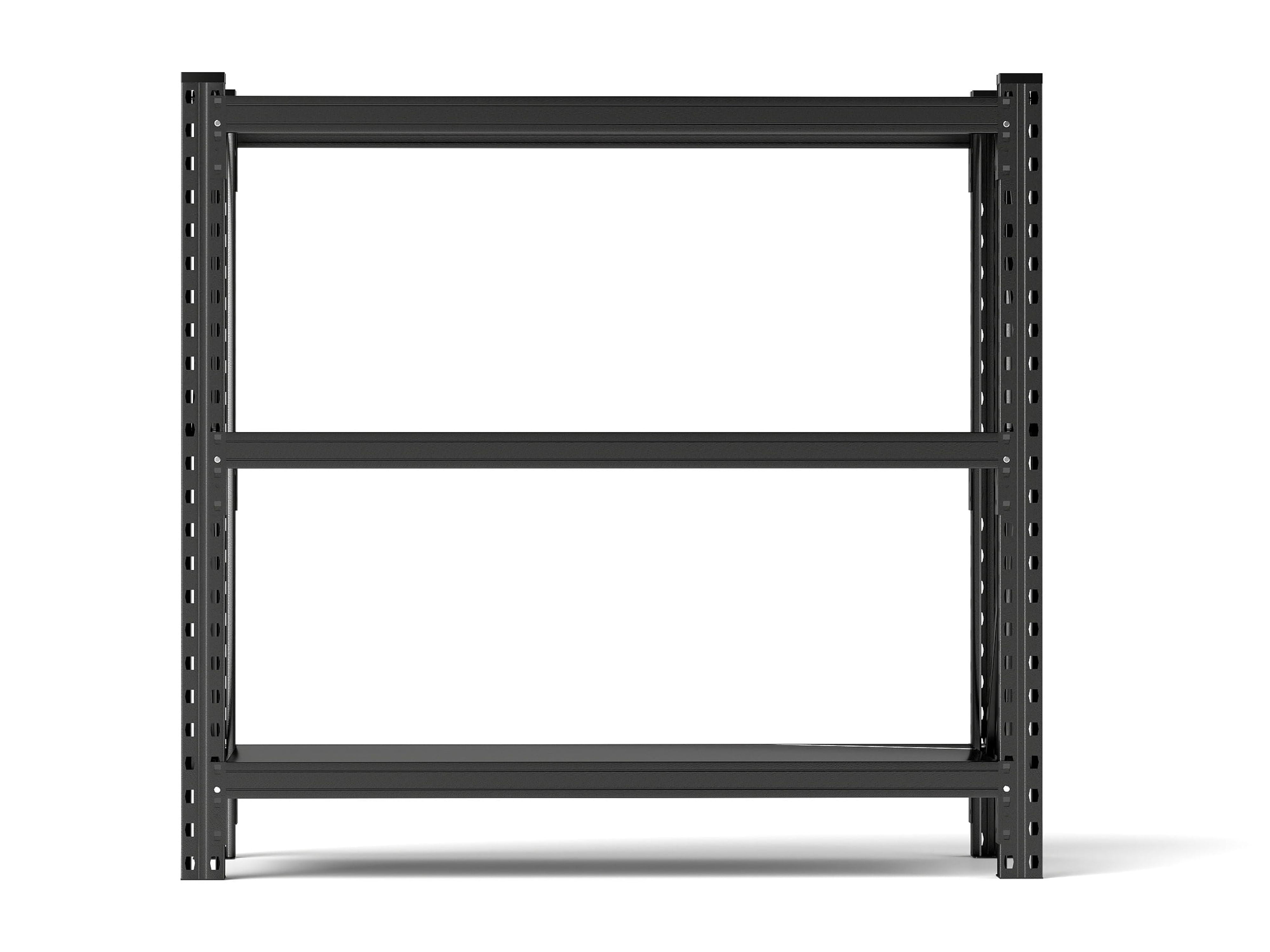 Storage Heigh Racks Industrial 3 Tier Black Steel Shelving Heavy Duty Adjustable Storage ...