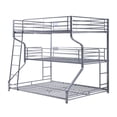 thumbnail image 1 of Industrial 3 Tier Bunk Bed with Curved Metal Frame and Guardrails, Silver, 1 of 7