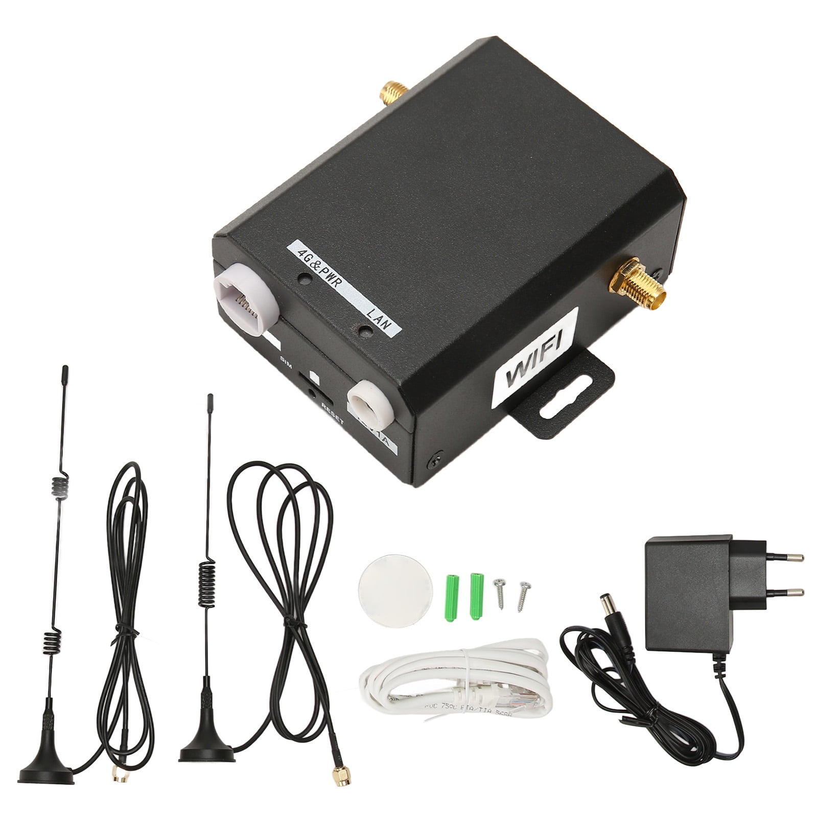 Industrial 4G LTE Router 150Mbps Nano SIM Card Slot 16 Users Metal Shell Mobile WiFi Hotspot with 2 Antennas 100240V EU Plug