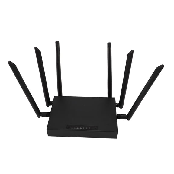 Industrial 4G LTE Wireless Router, 300Mbps High-Speed Internet with 6 Antennas, 5 Network Ports, SIM Card Slot for Home & Office, US Plug
