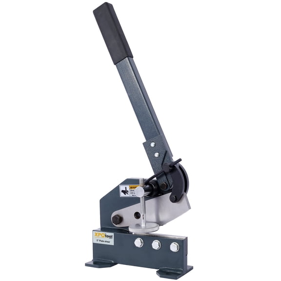 Industrial 5-Inch Sheet Metal Plate Shear, Solid Construction Manual Hand Plate Shear for Workbench, Heavy Duty Metal Cutter 1/4 Steel, Gray