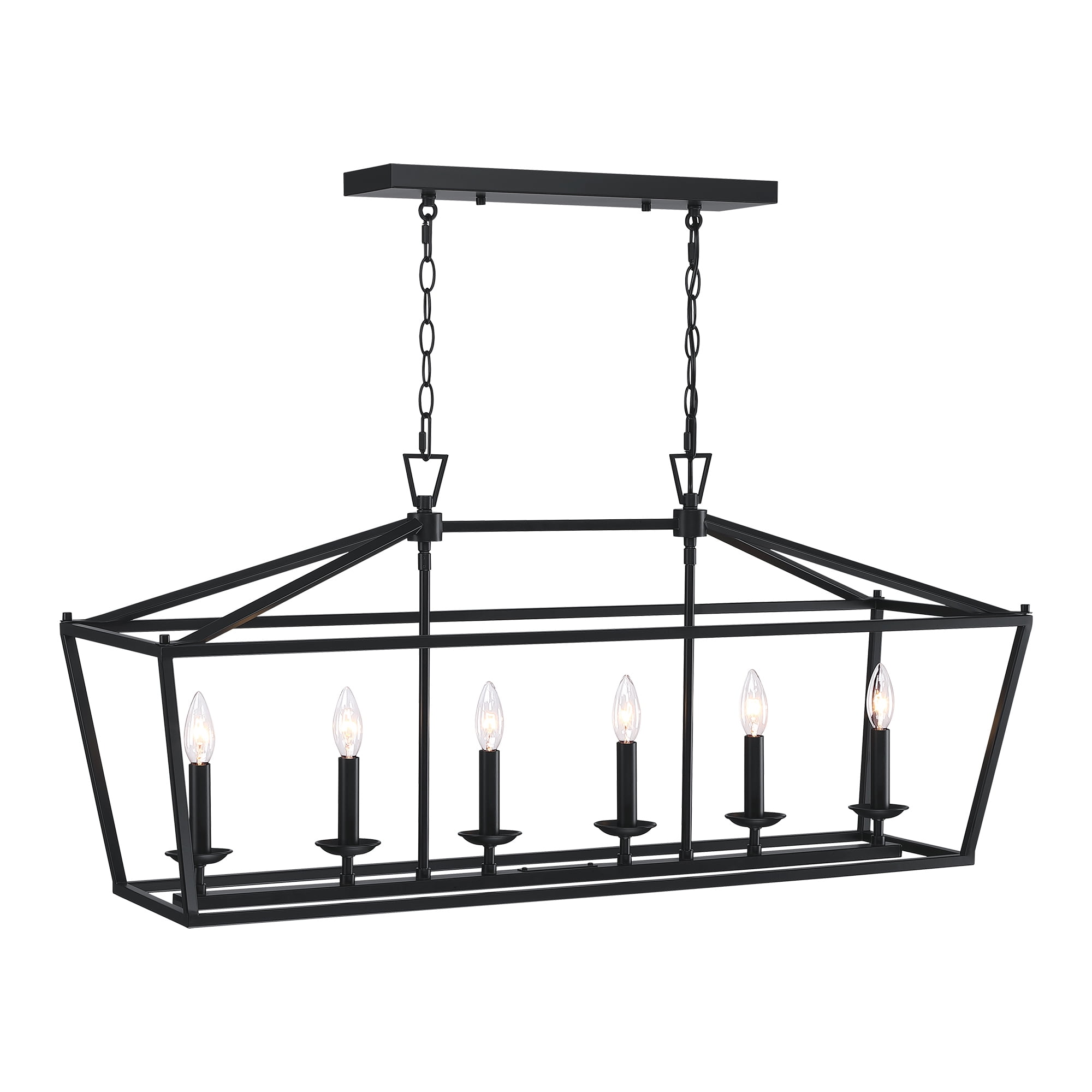 Industrial 6Light Pendant Lighting, Kitchen Island Fixture, Ceiling Chandelier with 36 inch