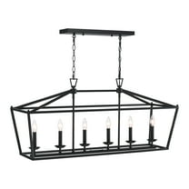 Industrial 6-Light Pendant Lighting for Kitchen Island Light Fixture Ceiling Mount Chandelier for Dining Room, Living Room, Bedroom 36 inch Adjustable Chain