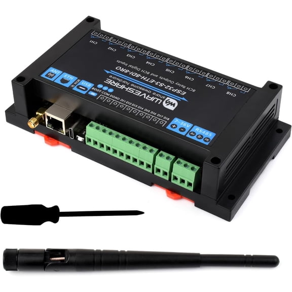 Industrial 8-Channel ESP32-S3 WiFi Relay Module, Onboard Isolated RS485 Interface, Built-in Xtensa 32-bit LX7 Dual-core Processor, Up to 240MHz, with Multiple Isolation Protection Circuits