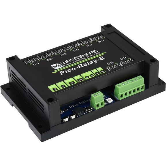 Industrial 8-Channel Relay Module for Pico/ Pico W, Embedded Power Supply Isolation & Photocoupler Isolation, with ABS Protection Enclosure