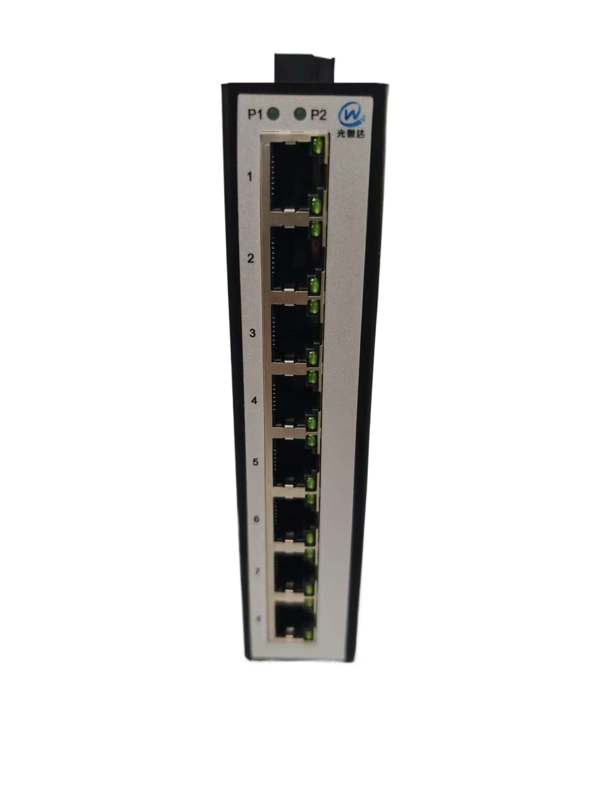 Industrial 8-Port Fast Ethernet DIN-Rail Switch 10/100Mbps Unmanaged DC 12–48V