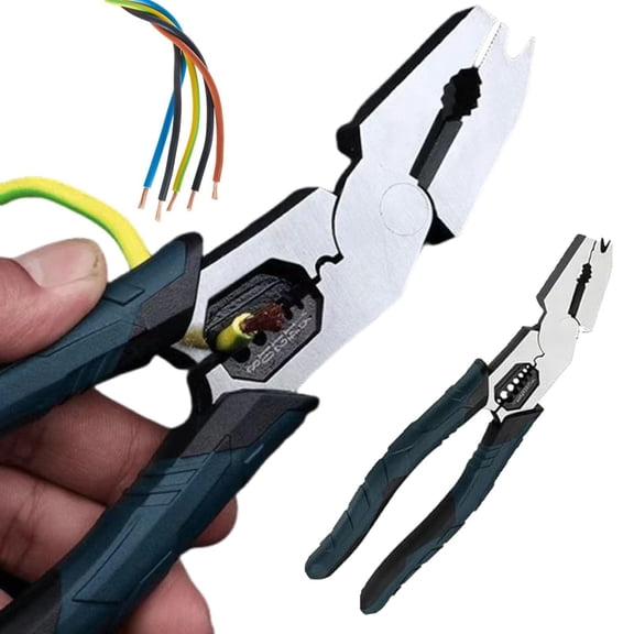 Industrial 9 In 1 Multi Function Wire Stripper Cutter Tool Soft Non Slip Handle For Household Circuit DIY Electrical Repair Projects