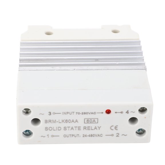 Industrial AC to AC Solid State Relay with Heat Sink Integrated Rail Mount Single Phase SSR Module 70-280VAC Input 24-480VAC Output / 11.00 x 9.00 x 4.00 inches Dual Unit High Performance