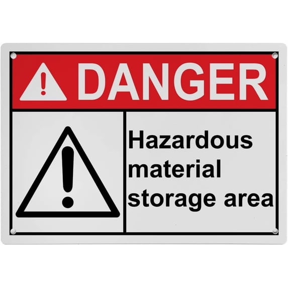 Industrial ANSI Horizontal Hazardous Material Warning Sign - 8