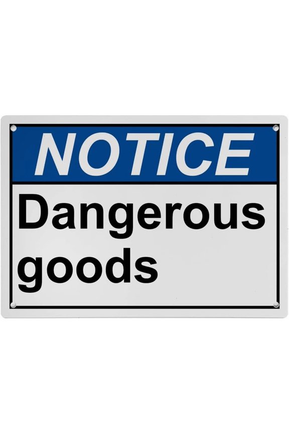 Industrial ANSI Horizontal Hazardous Material Warning Sign - 8"x12" Weatherproof, UV Resistant for Indoor/Outdoor Workplace (Dangerous goods)